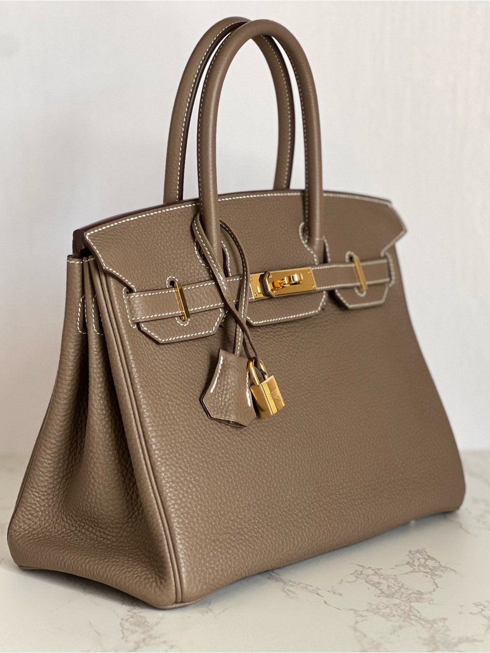 Hermes Birkin 30 Etoupe Togo Leather with Gold Hardware - Stamp D